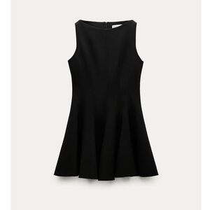 Zara Black Sleeveless Fit-and-Flare Mini Dress